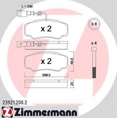 ZIMMERMANN 239212002 Комплект гальмівних колодок, дискове гальмо