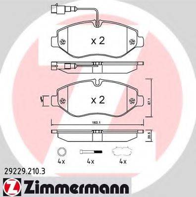 ZIMMERMANN 292292103 Комплект гальмівних колодок, дискове гальмо