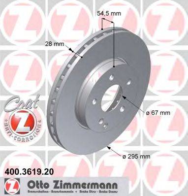 ZIMMERMANN 400361920 гальмівний диск