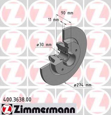 ZIMMERMANN 400363800 гальмівний диск