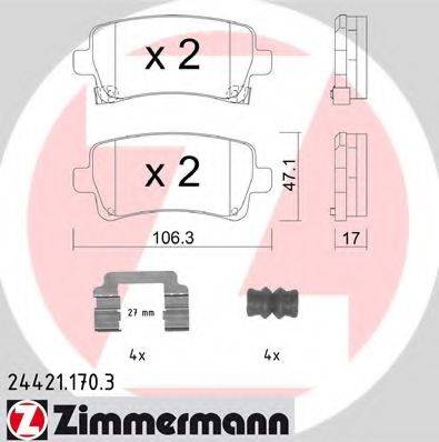 ZIMMERMANN 244211703 Комплект гальмівних колодок, дискове гальмо