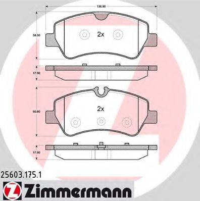 ZIMMERMANN 256031751 Комплект гальмівних колодок, дискове гальмо