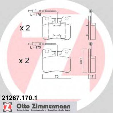 ZIMMERMANN 212671701 Комплект гальмівних колодок, дискове гальмо