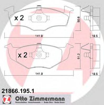 ZIMMERMANN 218661951 Комплект гальмівних колодок, дискове гальмо