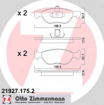 ZIMMERMANN 219271752 Комплект гальмівних колодок, дискове гальмо