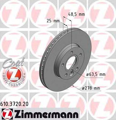 ZIMMERMANN 610372020 гальмівний диск