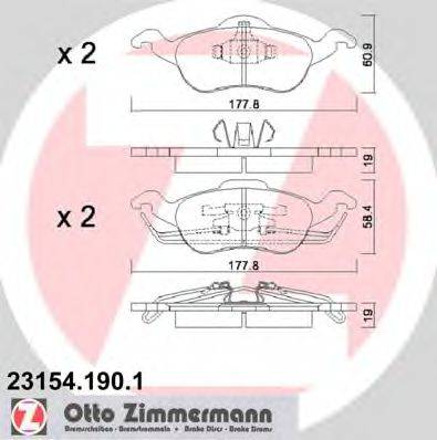 ZIMMERMANN 231541901 Комплект гальмівних колодок, дискове гальмо