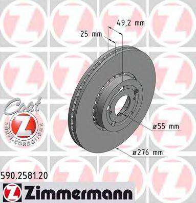 ZIMMERMANN 590258120 гальмівний диск