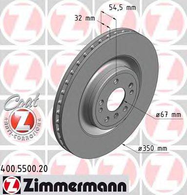 ZIMMERMANN 400550020 гальмівний диск