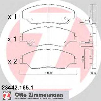 ZIMMERMANN 234421651 Комплект гальмівних колодок, дискове гальмо