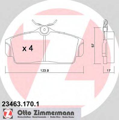 ZIMMERMANN 234631701 Комплект гальмівних колодок, дискове гальмо