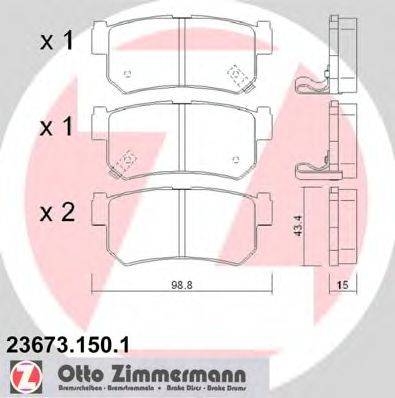 ZIMMERMANN 236731501 Комплект гальмівних колодок, дискове гальмо