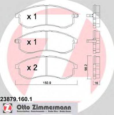 ZIMMERMANN 238791601 Комплект гальмівних колодок, дискове гальмо