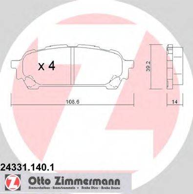 ZIMMERMANN 243311401 Комплект гальмівних колодок, дискове гальмо