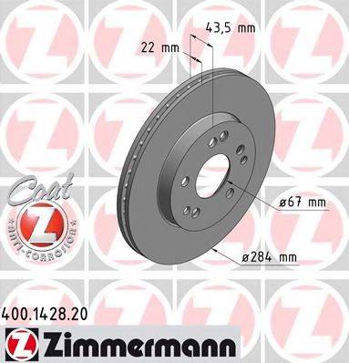 ZIMMERMANN 400142820 гальмівний диск