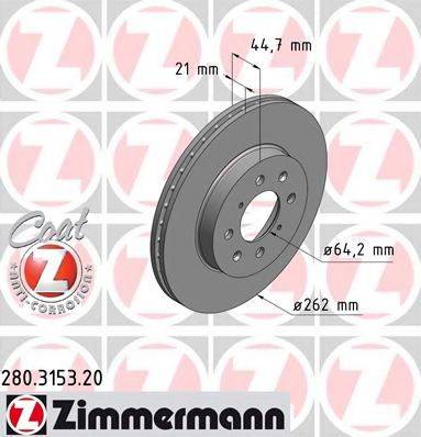 ZIMMERMANN 280315320 гальмівний диск