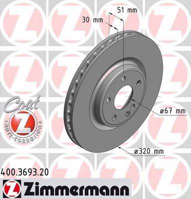 ZIMMERMANN 400369320 гальмівний диск