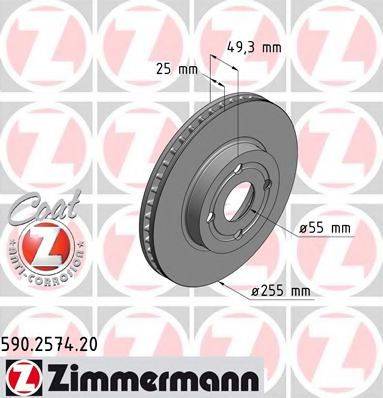 ZIMMERMANN 590257420 гальмівний диск