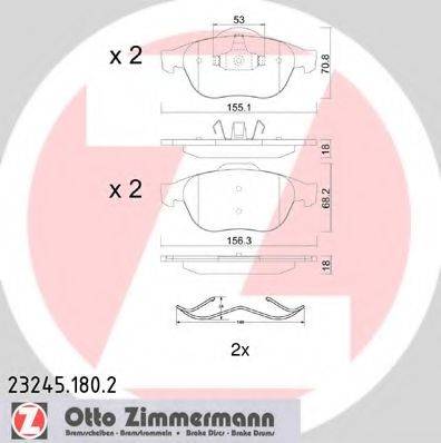 ZIMMERMANN 232451802 Комплект гальмівних колодок, дискове гальмо