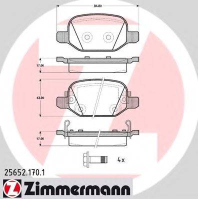 ZIMMERMANN 256521701 Комплект гальмівних колодок, дискове гальмо