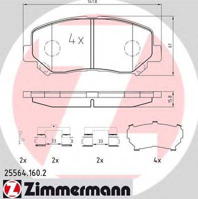 ZIMMERMANN 255641602 Комплект гальмівних колодок, дискове гальмо