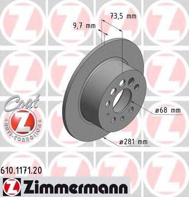 ZIMMERMANN 610117120 гальмівний диск