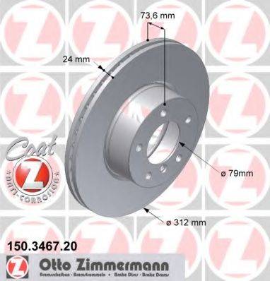 ZIMMERMANN 150346720 гальмівний диск