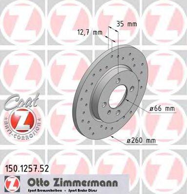 ZIMMERMANN 150125752 гальмівний диск