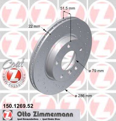 ZIMMERMANN 150126952 гальмівний диск