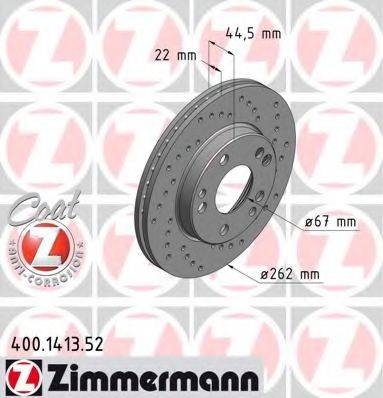 ZIMMERMANN 400141352 гальмівний диск