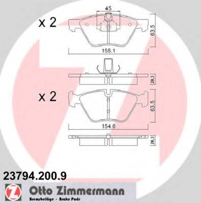 ZIMMERMANN 237942009 Комплект гальмівних колодок, дискове гальмо