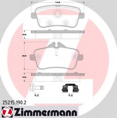 ZIMMERMANN 252151902 Комплект гальмівних колодок, дискове гальмо