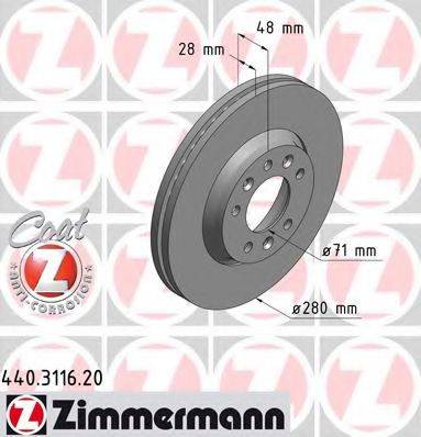 ZIMMERMANN 440311620 гальмівний диск