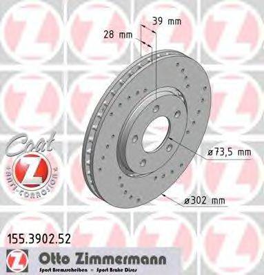 ZIMMERMANN 155390252 гальмівний диск