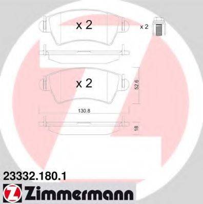 ZIMMERMANN 233321801 Комплект гальмівних колодок, дискове гальмо