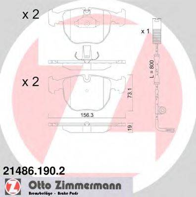 ZIMMERMANN 214861902 Комплект гальмівних колодок, дискове гальмо