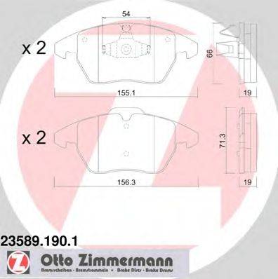 ZIMMERMANN 235891901 Комплект гальмівних колодок, дискове гальмо