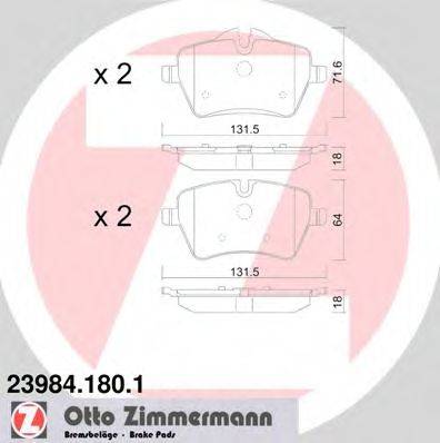 ZIMMERMANN 239841801 Комплект гальмівних колодок, дискове гальмо