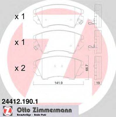 ZIMMERMANN 244121901 Комплект гальмівних колодок, дискове гальмо