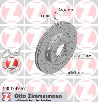 ZIMMERMANN 100123952 гальмівний диск