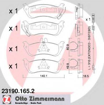 ZIMMERMANN 231901652 Комплект гальмівних колодок, дискове гальмо