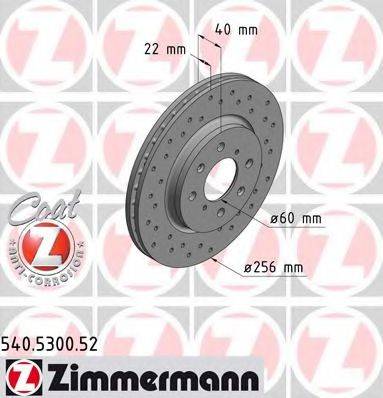 ZIMMERMANN 540530052 гальмівний диск