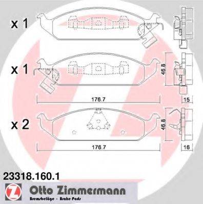 ZIMMERMANN 233181601 Комплект гальмівних колодок, дискове гальмо