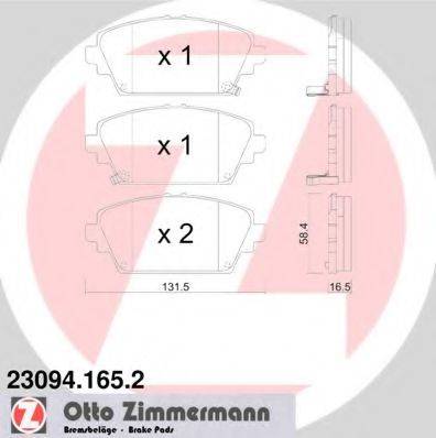 ZIMMERMANN 230941652 Комплект гальмівних колодок, дискове гальмо