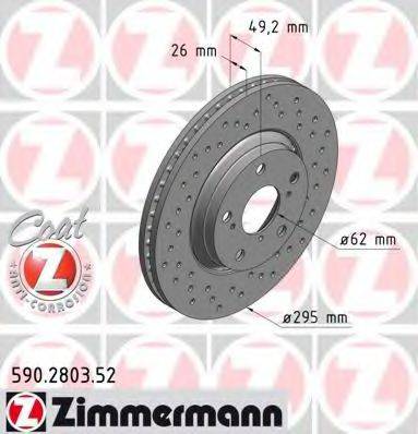 ZIMMERMANN 590280352 гальмівний диск