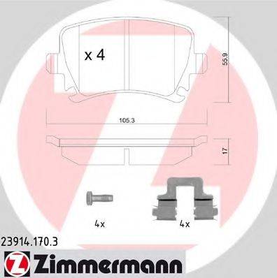 ZIMMERMANN 239141703 Комплект гальмівних колодок, дискове гальмо