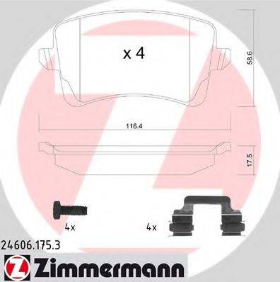 ZIMMERMANN 246061753 Комплект гальмівних колодок, дискове гальмо