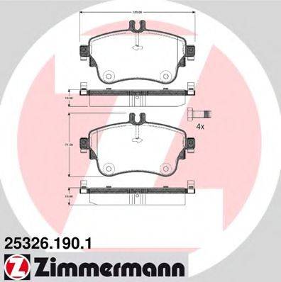 ZIMMERMANN 253261901 Комплект гальмівних колодок, дискове гальмо