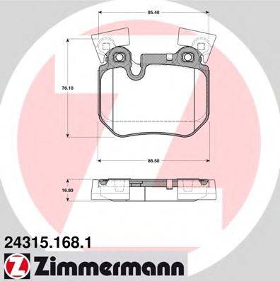 ZIMMERMANN 243151681 Комплект гальмівних колодок, дискове гальмо