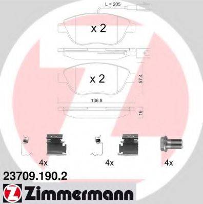 ZIMMERMANN 237091902 Комплект гальмівних колодок, дискове гальмо